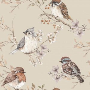 Behang Birds Beige | Dekornik